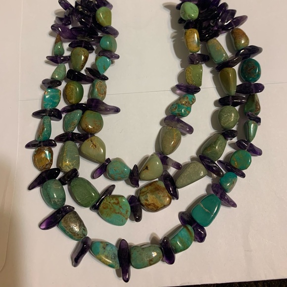 Turquoise and Amethyst Necklace - Picture 1 of 3